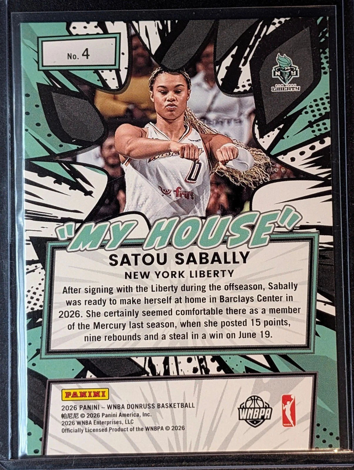 Back of 2026 Panini Donruss WNBA Satou Sabally My House #4