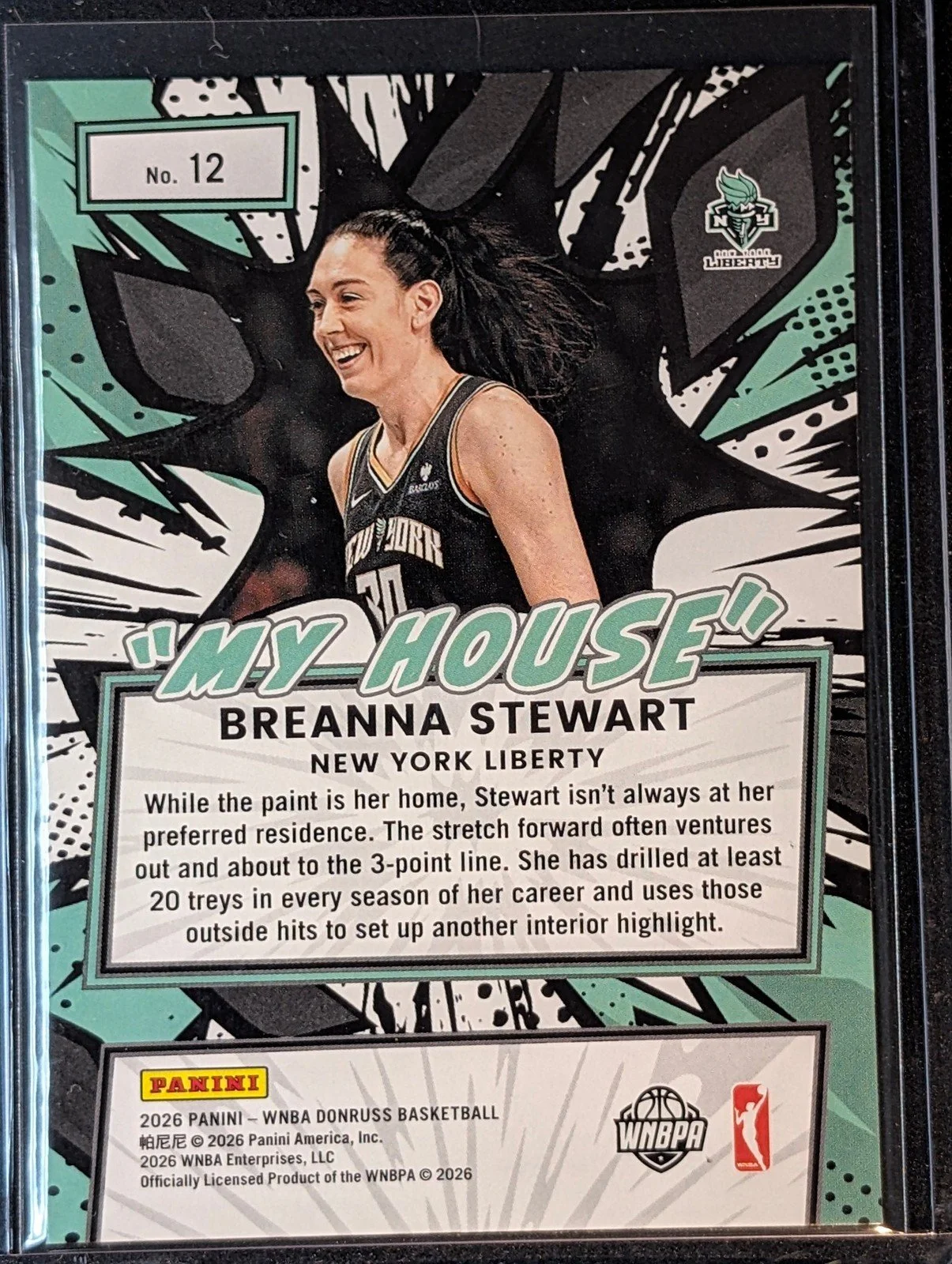 Back of 2026 Panini Donruss WNBA Breanna Stewart My House #12