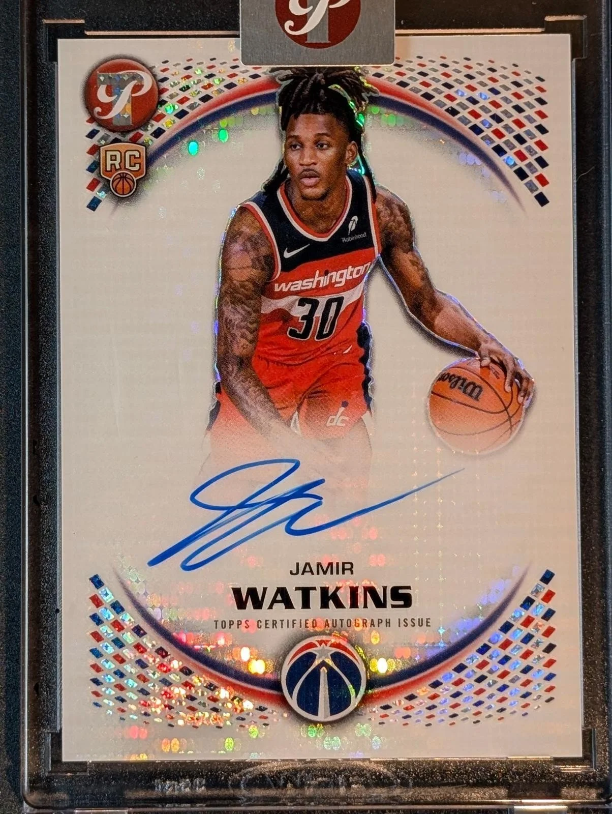 Front of 2025-26 Topps Pristine Jamir Watkins Rookie Auto PR-JW RC