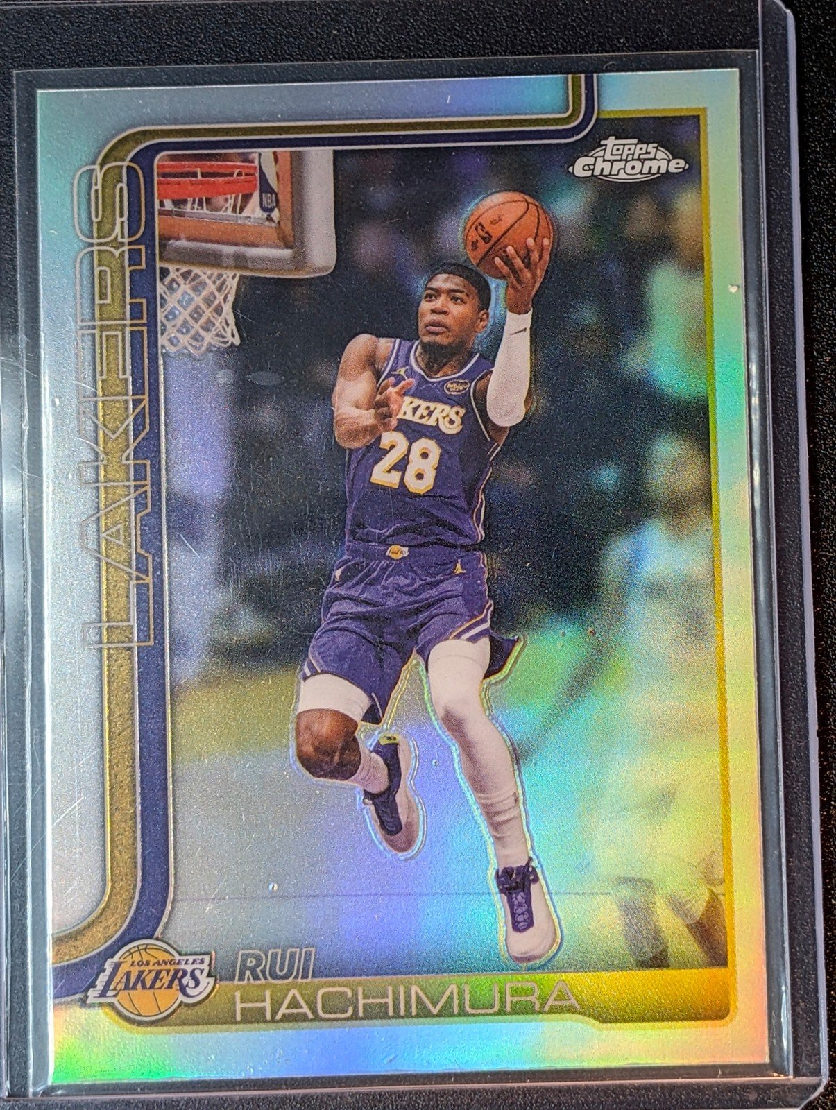 Front of 2025-26 Topps Chrome Update Rui Hachimura Refractor #107