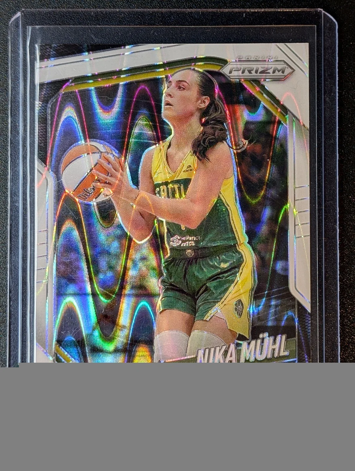 Front of 2025 Panini Prizm WNBA #127 Nika Muhl White Seismic Prizms
