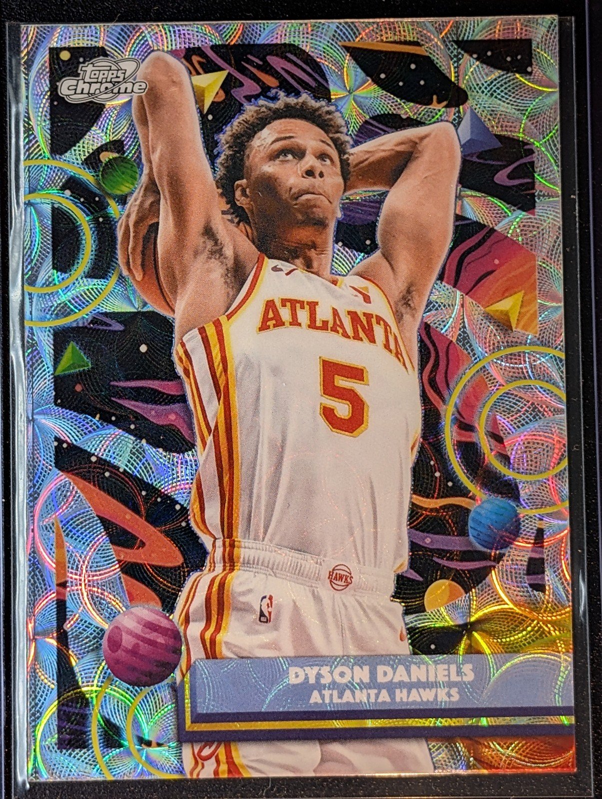 Front of 2025-26 Topps Chrome Cosmic #37 Dyson Daniels Nucleus Refractor