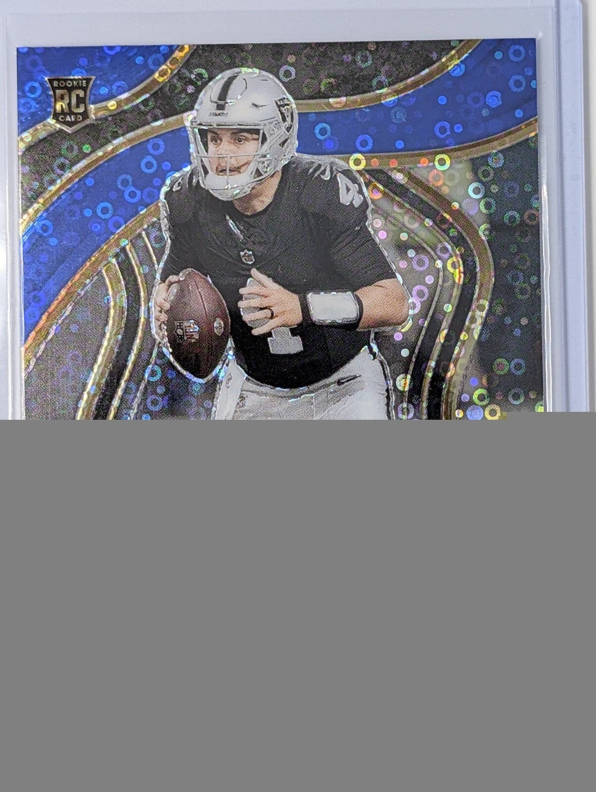 Front of 2023 Panini Select #298 Aidan O'Connell Blue Disco Prizms /25