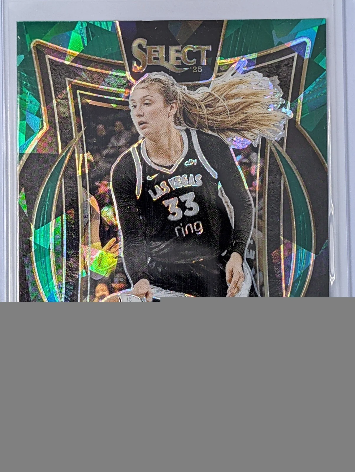 Front of 2025 Panini Select WNBA #63 Elizabeth Kitley Green Ice Prizm