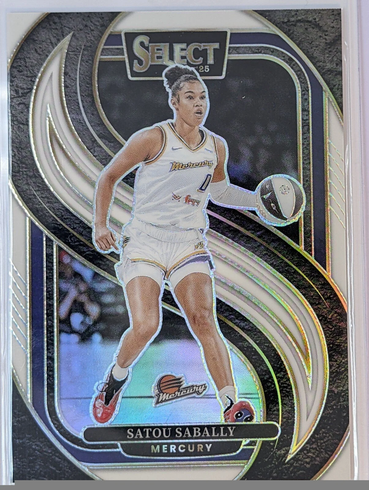 Front of 2025 Panini Select WNBA #133 Satou Sabally Silver Prizm /99
