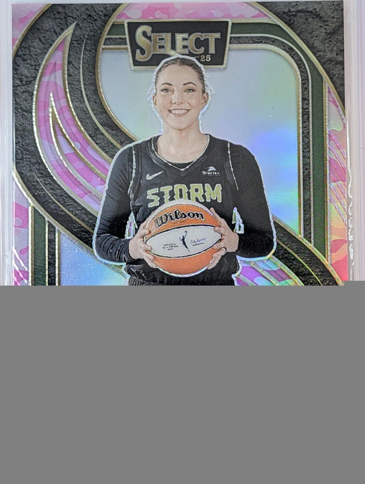 Front of 2025 Panini Select WNBA #143 Katie Lou Samuelson Pink Camo /175