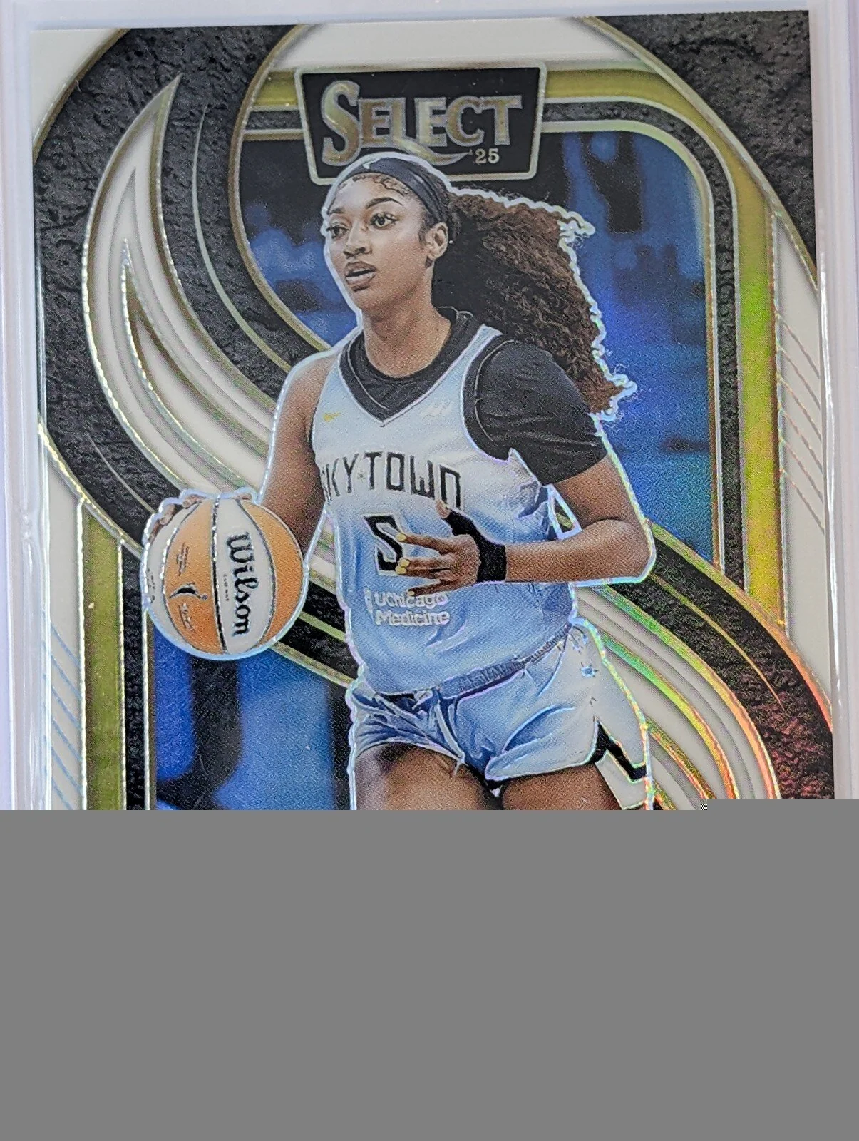 Front of 2025 Panini Select WNBA /99 #170 Angel Reese Silver Prizm
