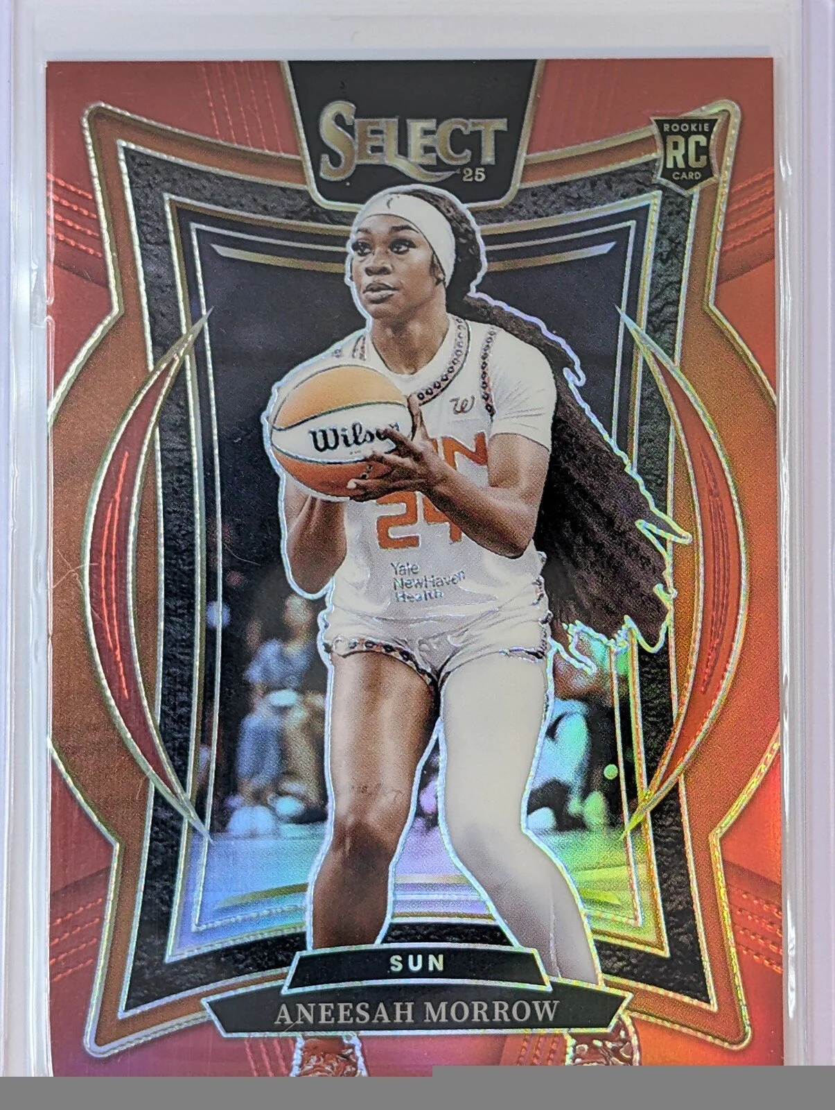 Front of 2025 Panini Select WNBA #42 Aneesah Morrow Red Prizm /149