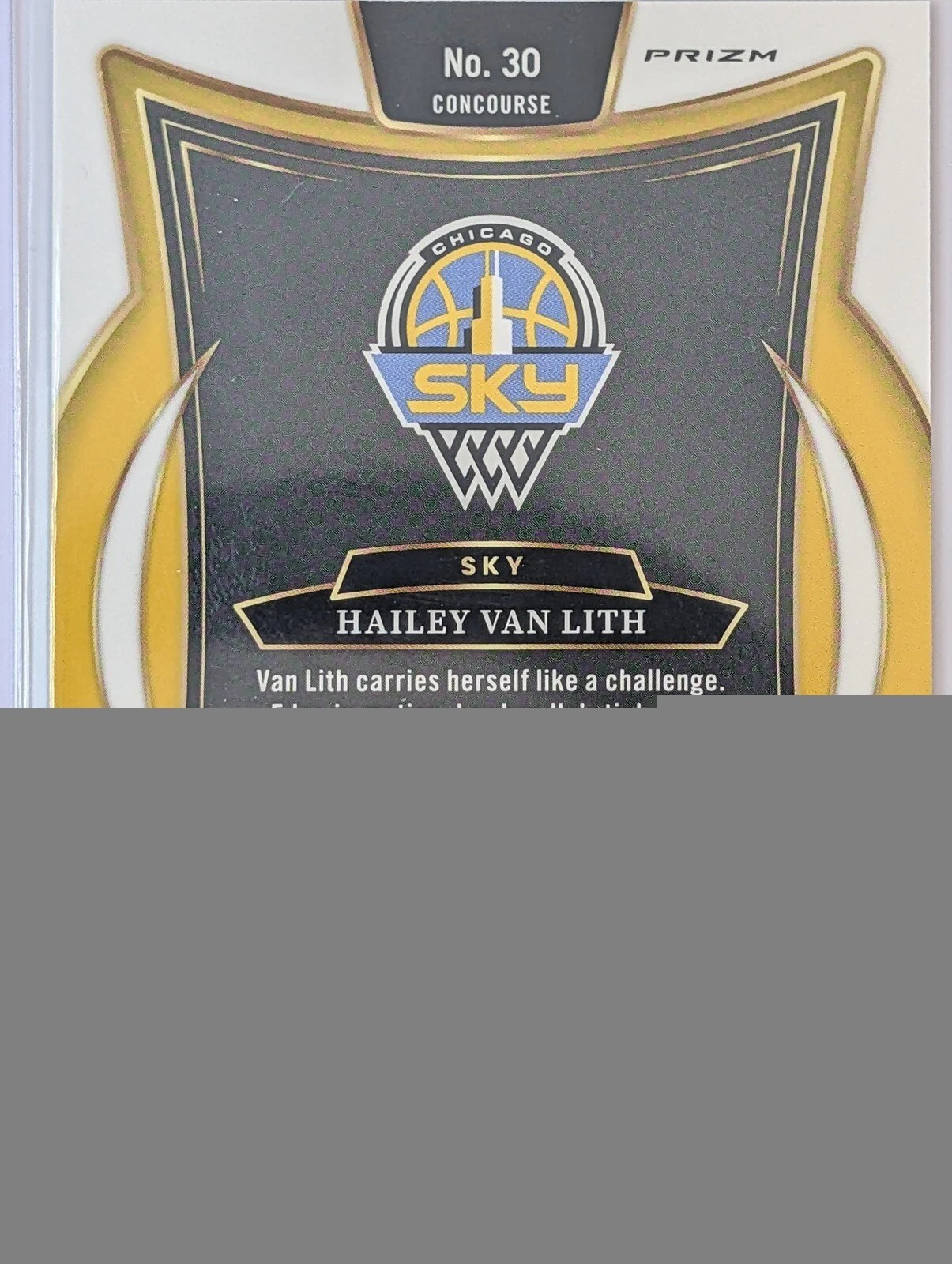 Back of 2025 Panini Select WNBA #30 Hailey Van Lith Pink Camo Prizms /175
