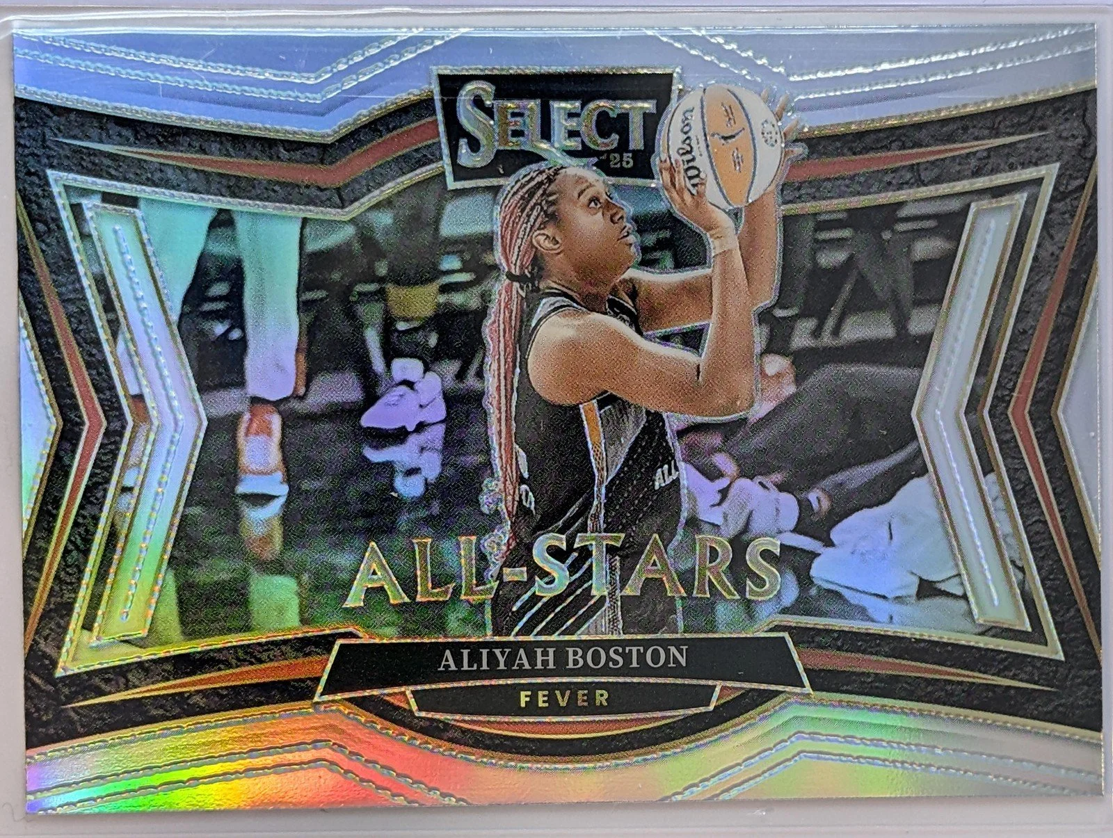 Front of 2025 Panini Select WNBA  Aliyah Boston All-Stars Prizm