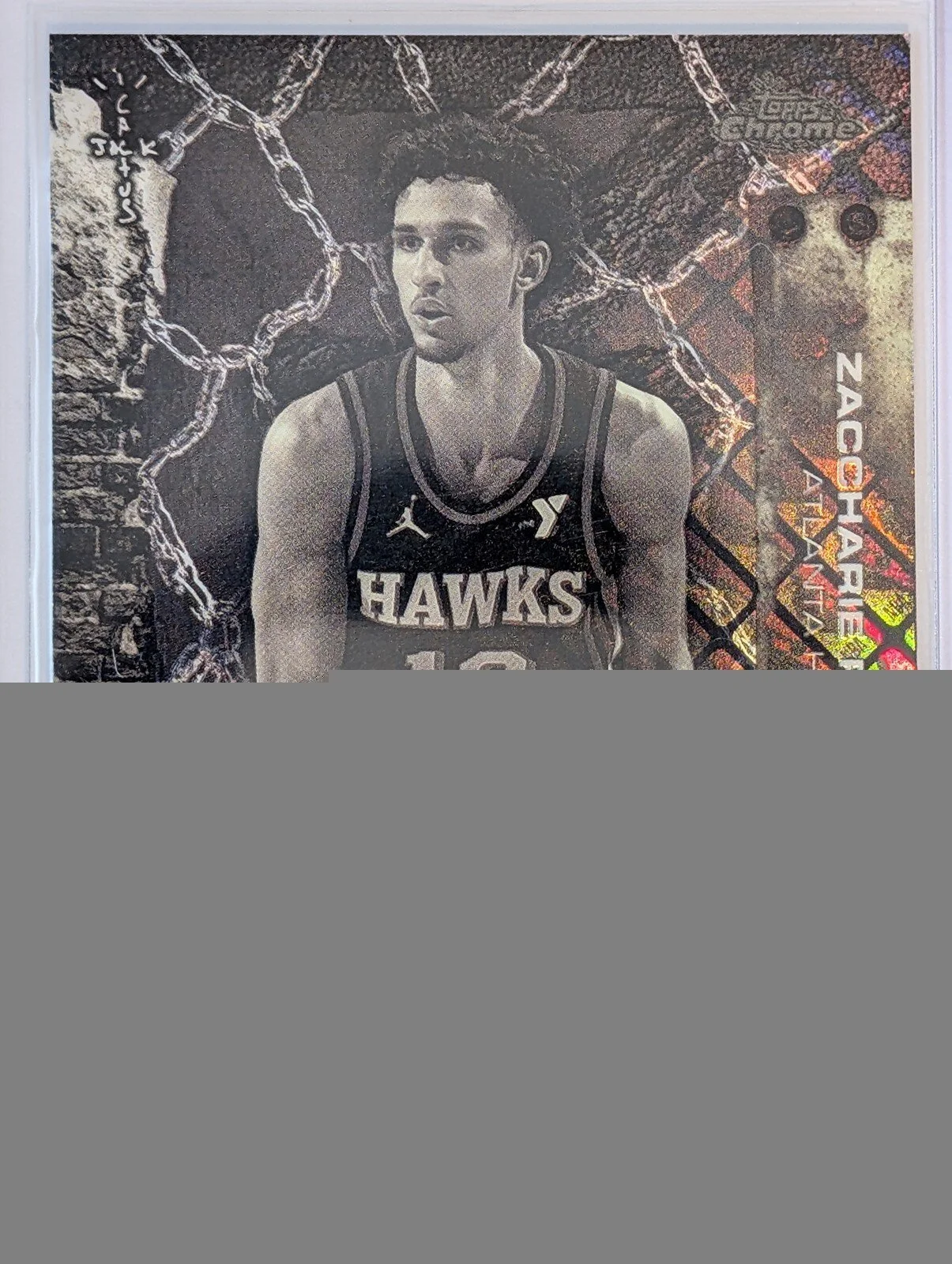 Front of 2025-26 Topps Chrome Cactus Jack #20 Zaccharie Risacher LogoFractor