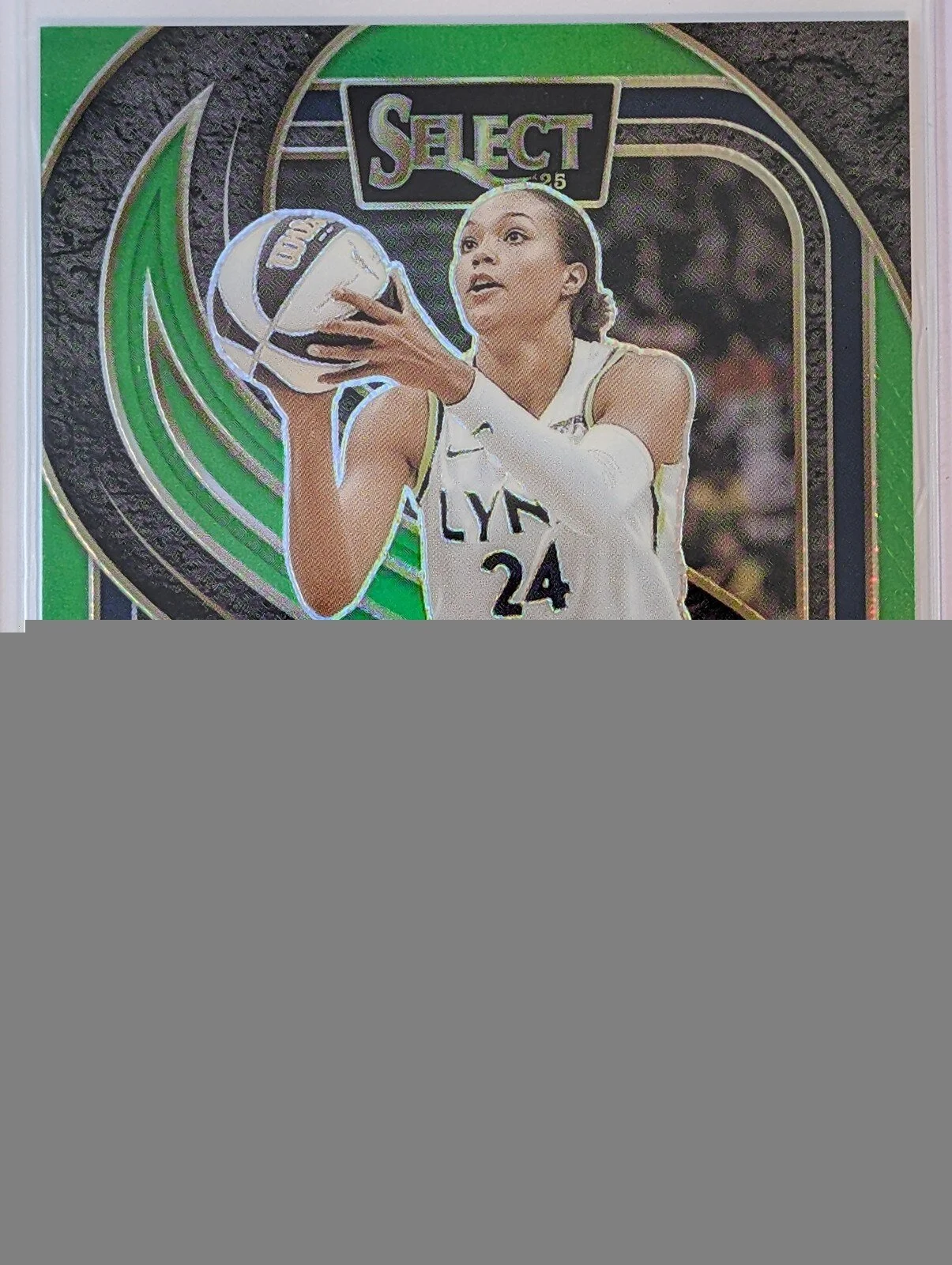 Front of 2025 Panini Select WNBA /75 #175 Napheesa Collier Neon Green Prizms
