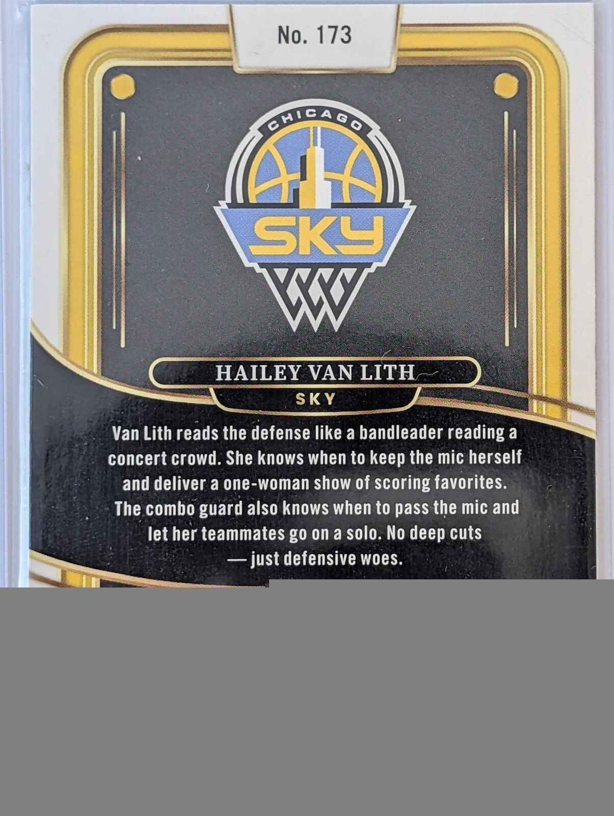 Back of 2025 Panini Select WNBA #173 Hailey Van Lith