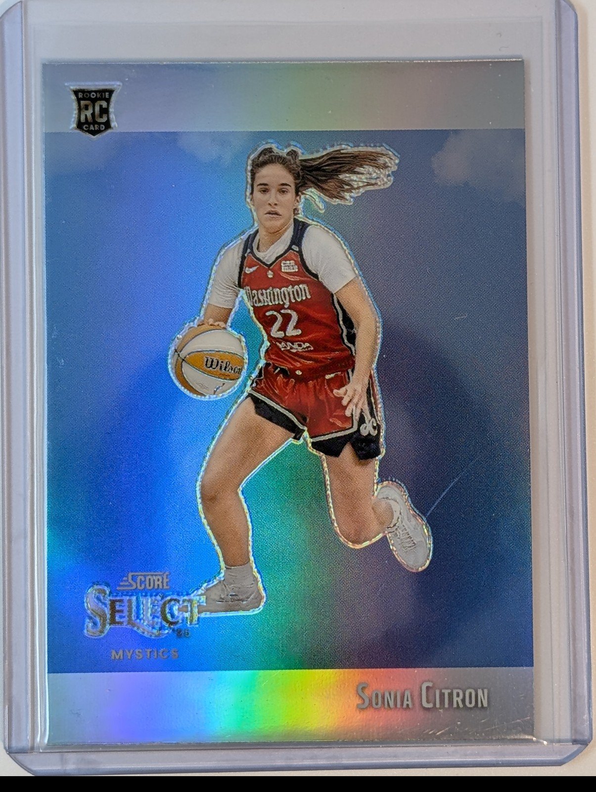 Front of 2025 Panini Select WNBA #7 Sonia Citron Score Select Throwback Prizm