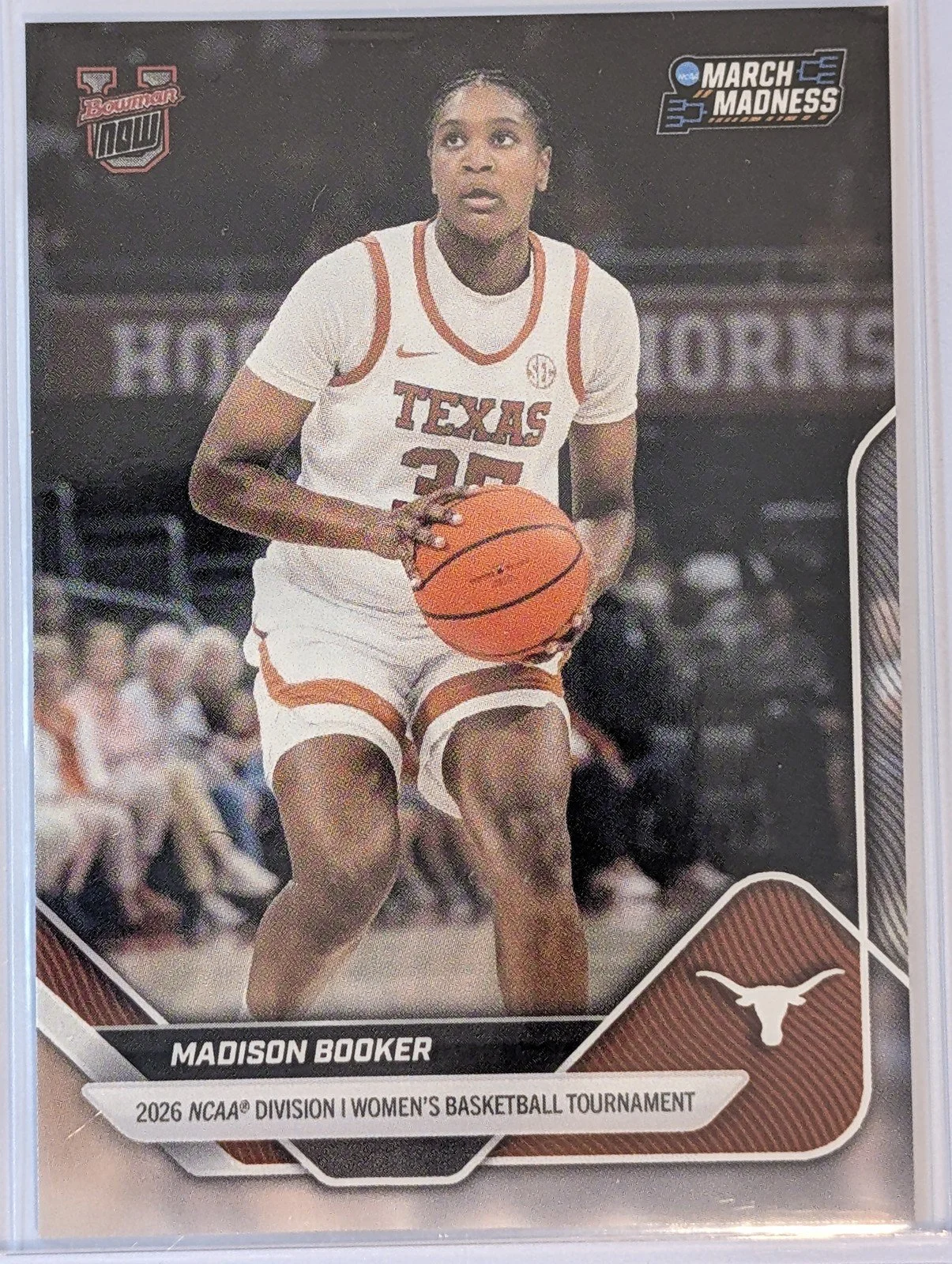 Front of 2025-26 Bowman March Madness #38 Madison Booker