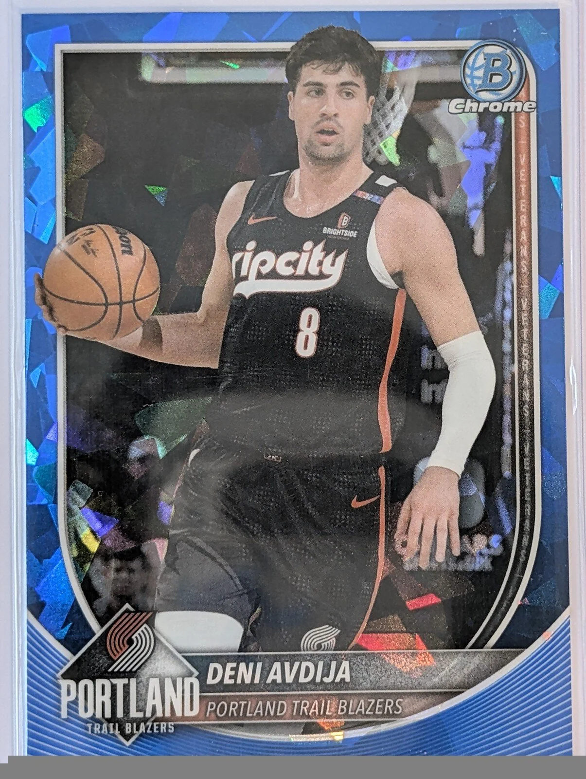Front of 2025-26 Bowman Sapphire Edition #BCV-187 Deni Avdija