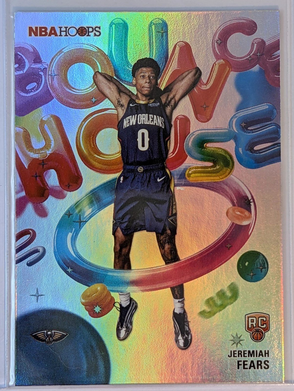 Front of 2025-26 Hoops #BH-22 Jeremiah Fears Bounce House RC