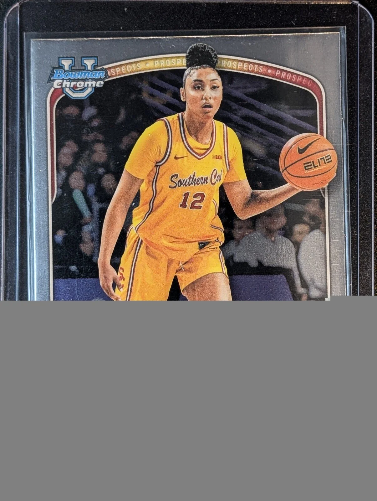 Front of 2025-26 Bowman #BCP-96 Juju Watkins Chrome Prospects