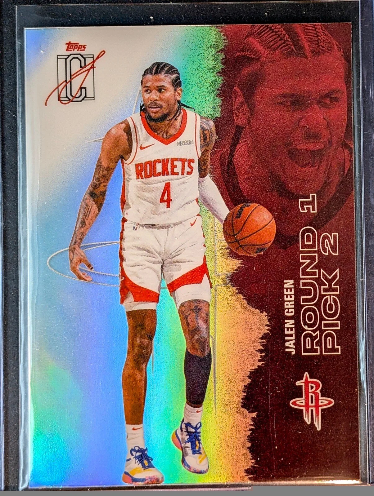 Front of 2025-26 Topps Signature Class #67 Jalen Green Chrome Refractors