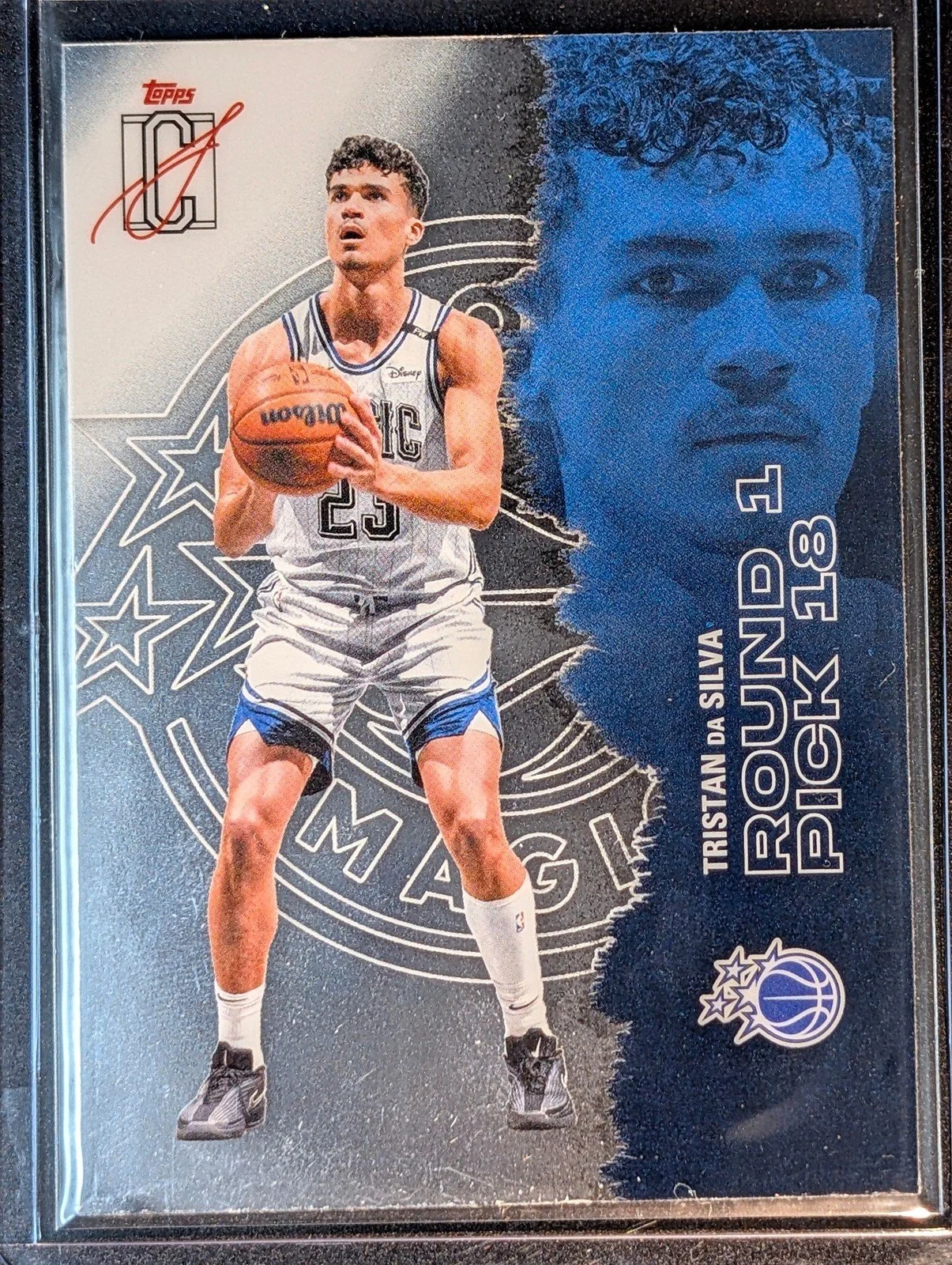 Front of 2025-26 Topps Signature Class #43 Tristan da Silva Chrome