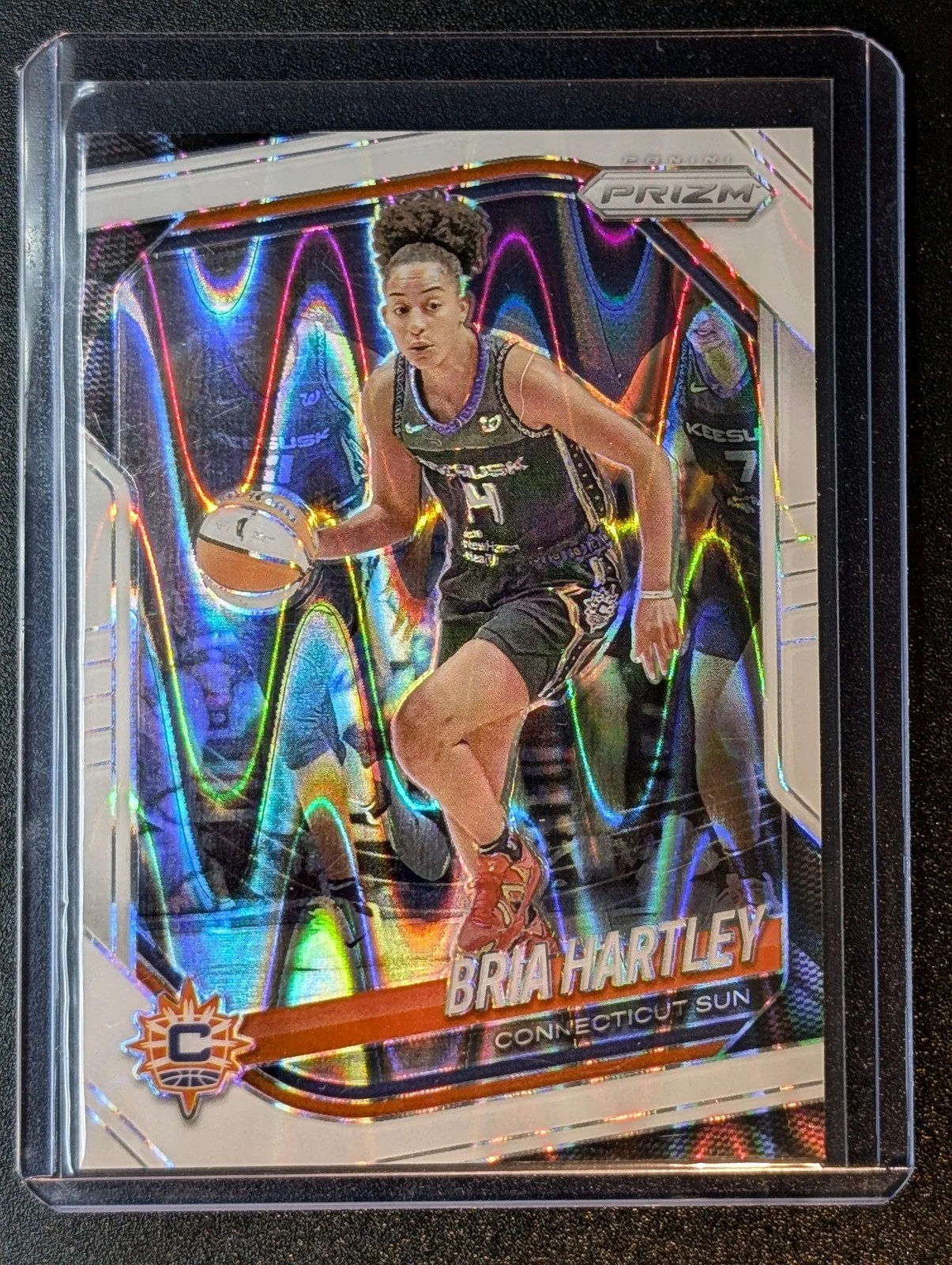 Front of 2025 Panini Prizm WNBA #86 Bria Hartley White Seismic Prizms