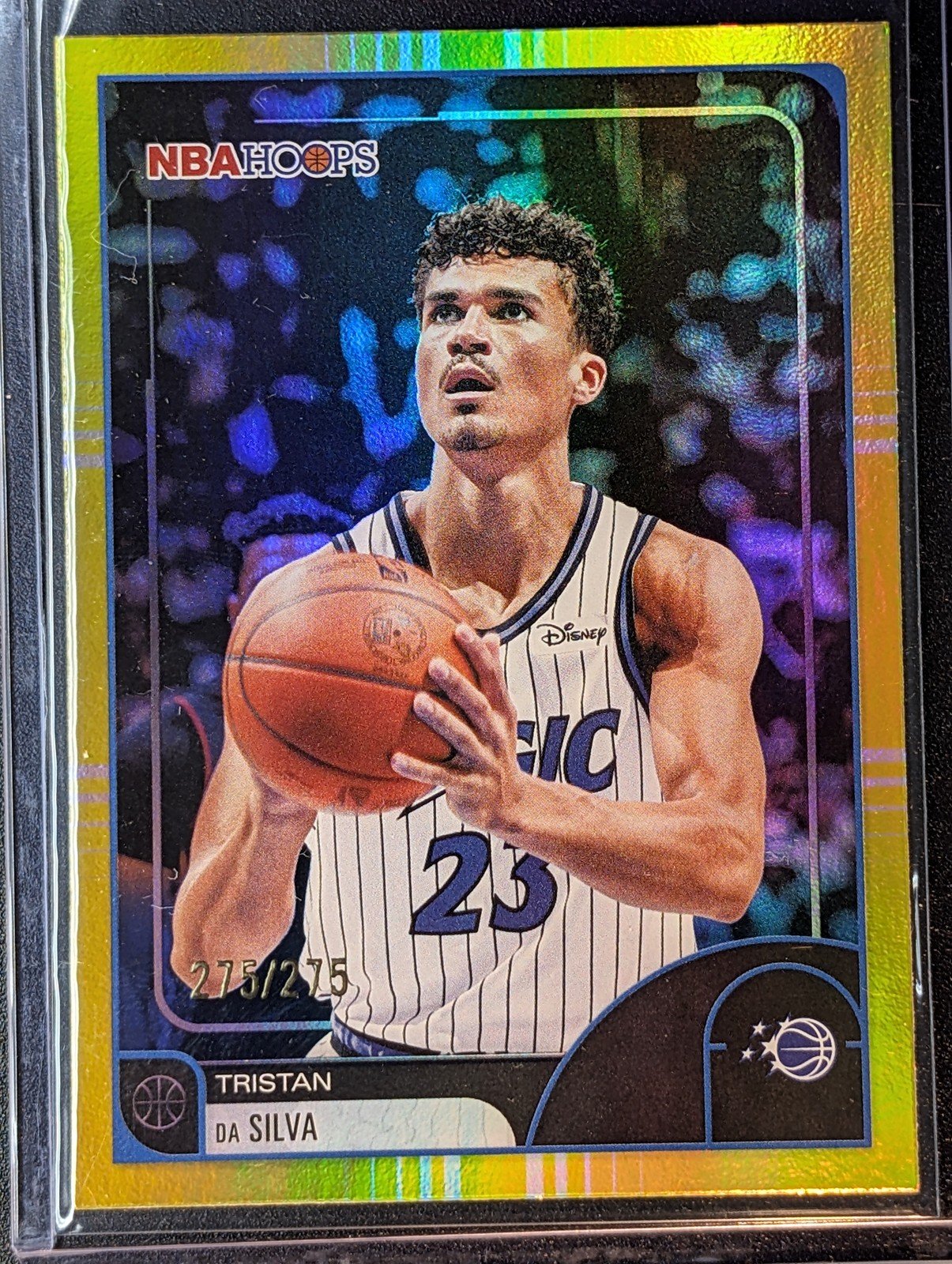 Front of 2025-26 Hoops 275/275 #242 Tristan da Silva Gold Hoops /275