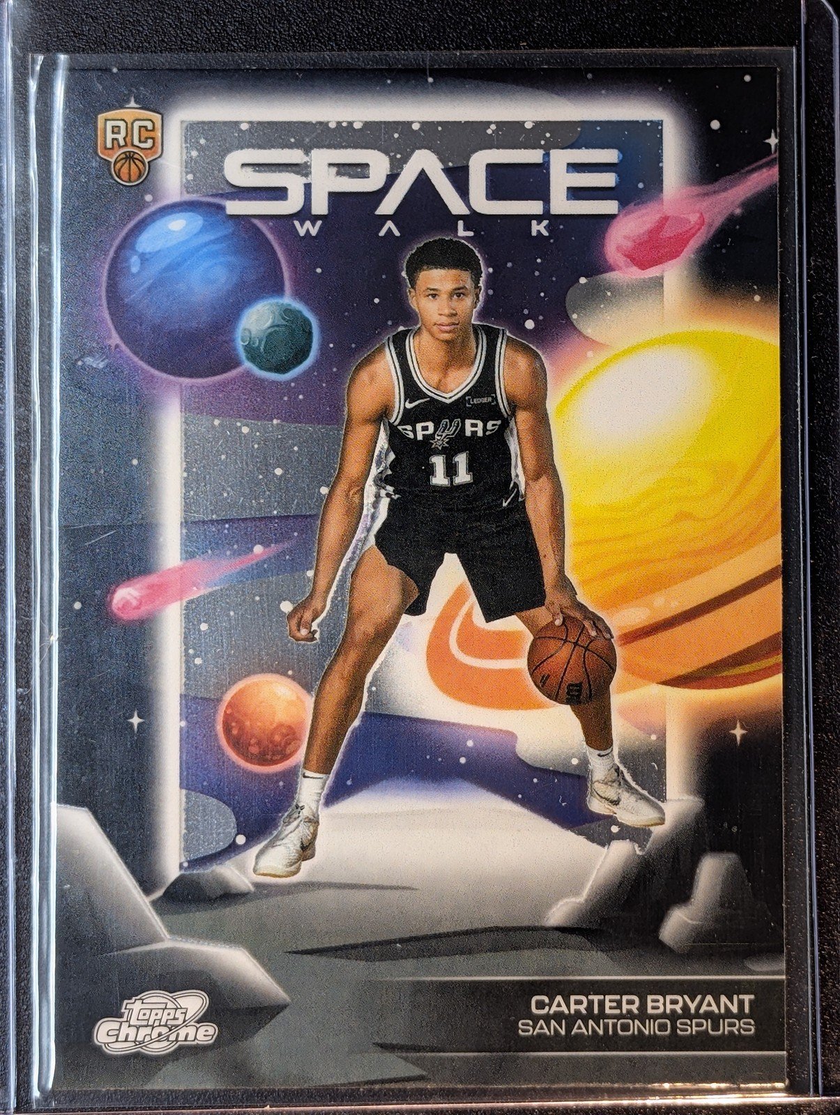 Front of 2025-26 Topps Chrome Cosmic #SW-9 Carter Bryant Space Walk