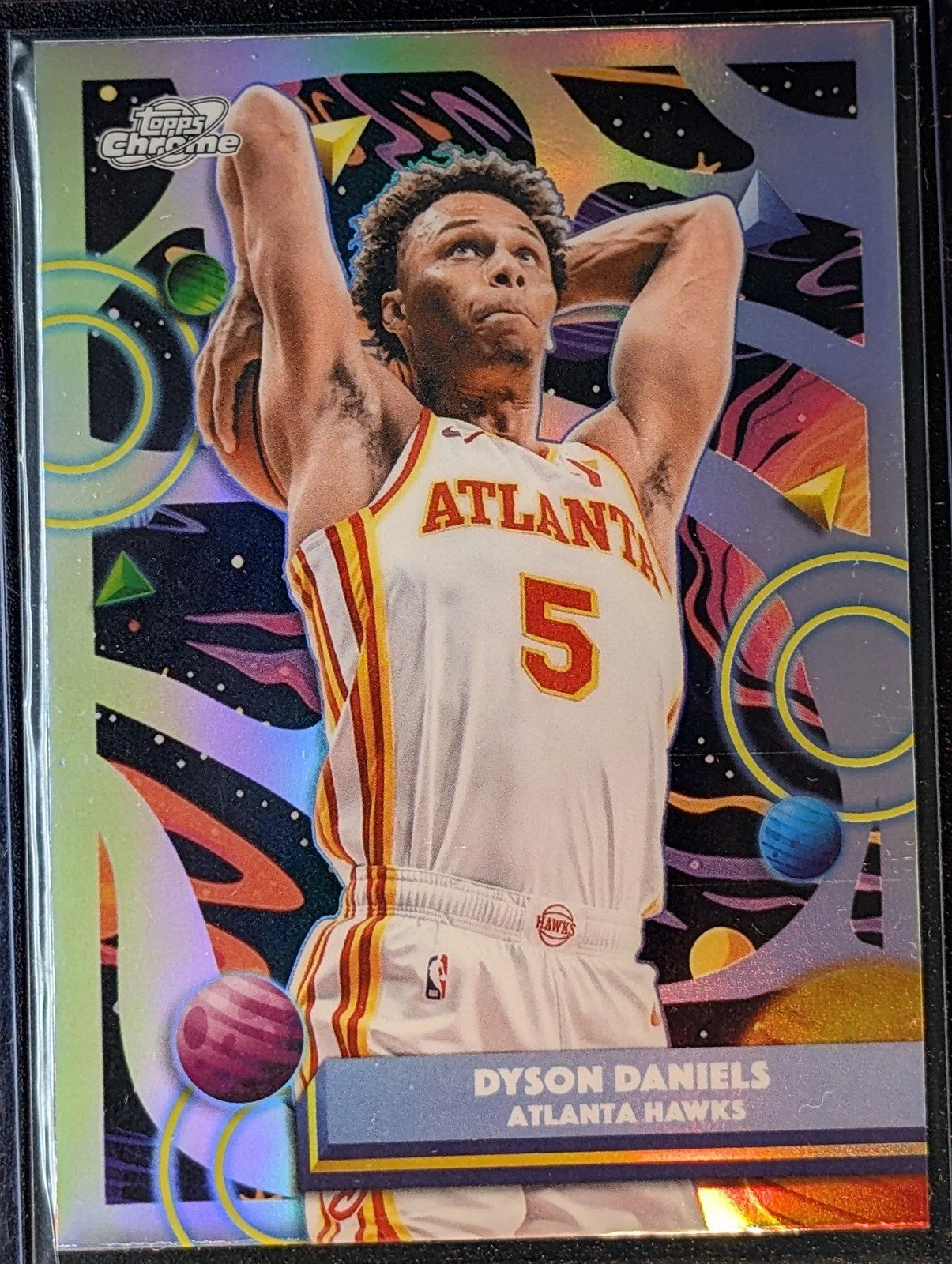 Front of 2025-26 Topps Chrome Cosmic #37 Dyson Daniels Refractor