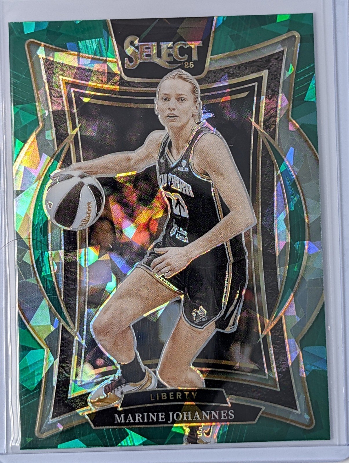 Front of 2025 Panini Select WNBA #88 Marine Johannes Green Ice