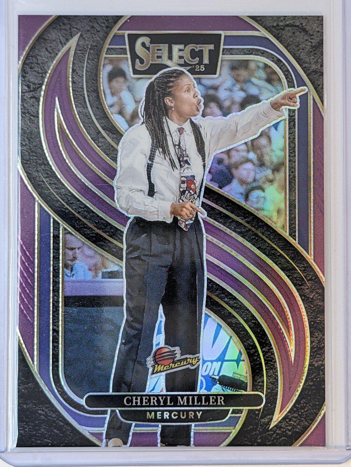 Front of 2025 Panini Select WNBA #191 Cheryl Miller Purple Prizms /149