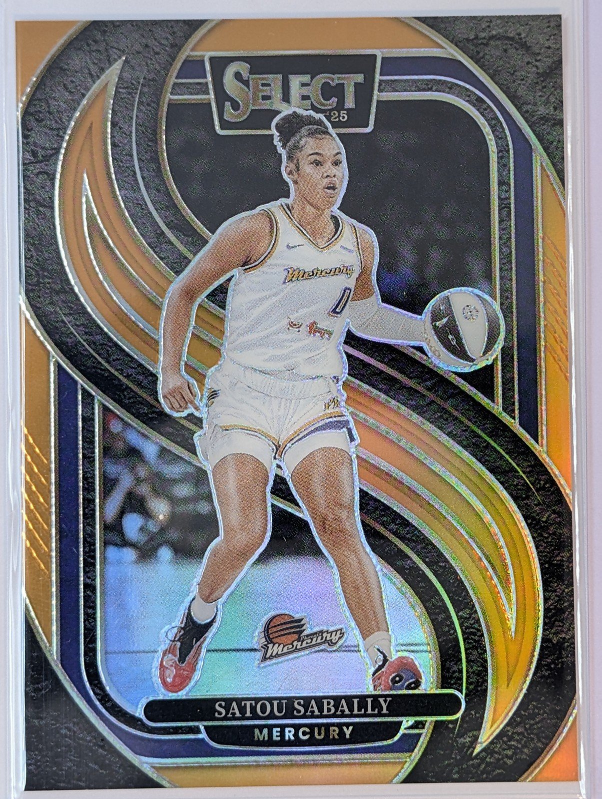 Front of 2025 Panini Select WNBA #133 Satou Sabally Orange Prizm #/125