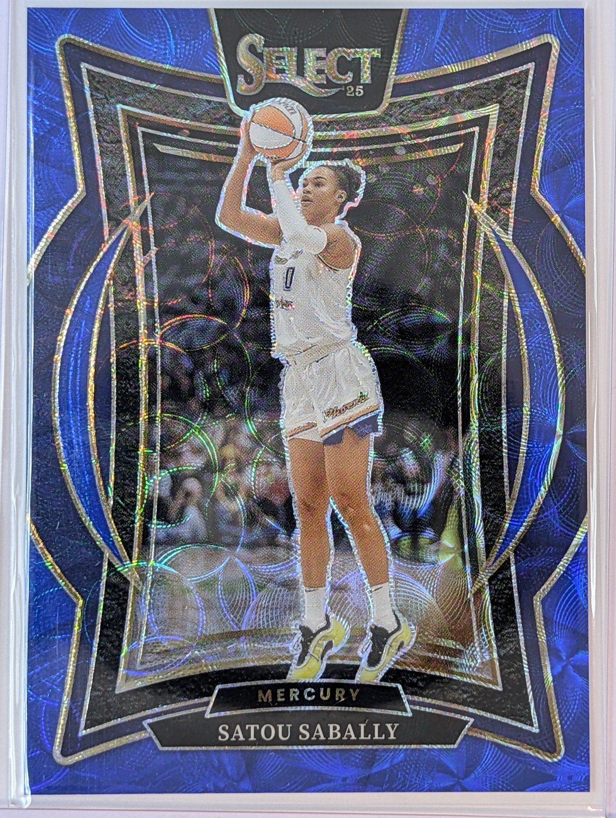 Front of 2025 Panini Select WNBA #13 Satou Sabally blue scope /199