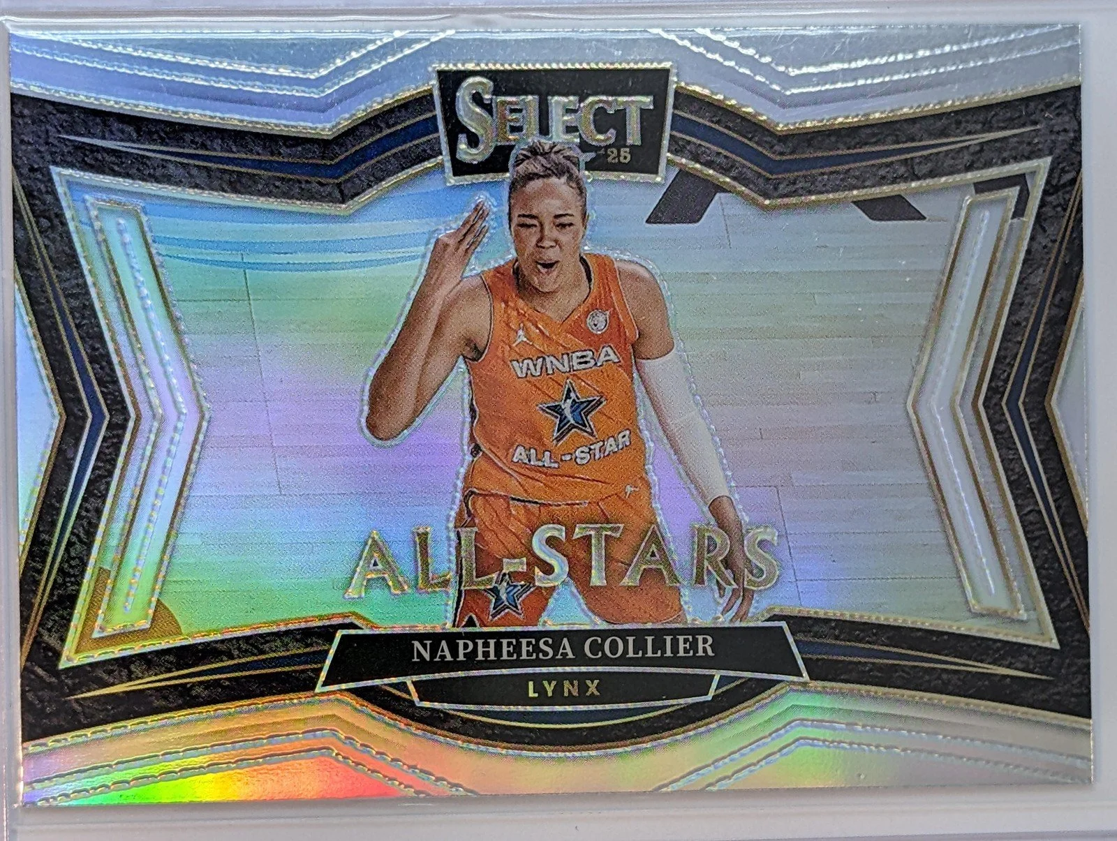 Front of 2025 Panini Select WNBA #11 Napheesa Collier All Stars Prizm
