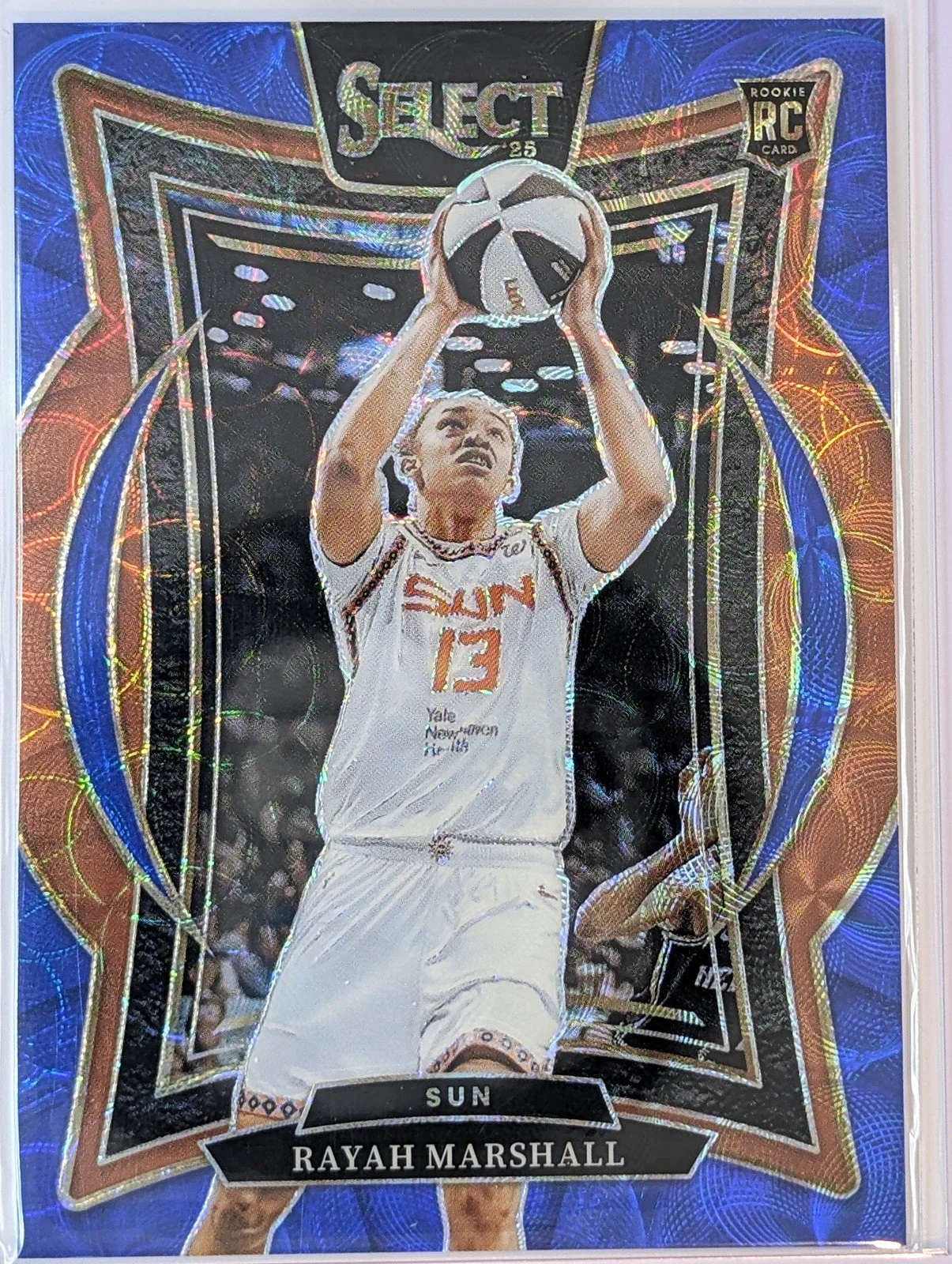 Front of 2025 Panini Select WNBA #26 Rayah Marshall blue scope /199