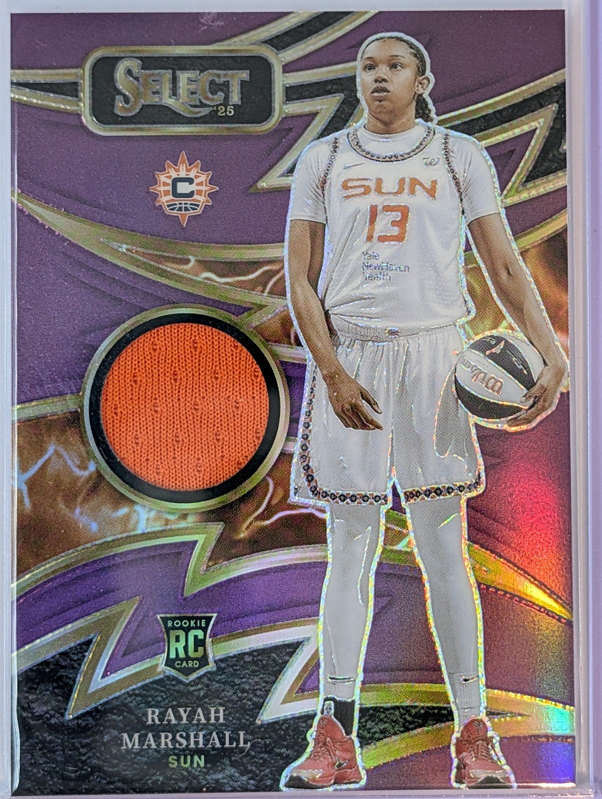 Front of 2025 Panini Select WNBA Rayah Marshall Purple Sparks /49