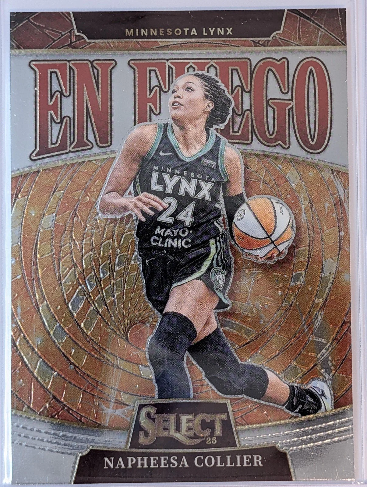 Front of 2025 Panini Select WNBA #9 Napheesa Collier En Fuego