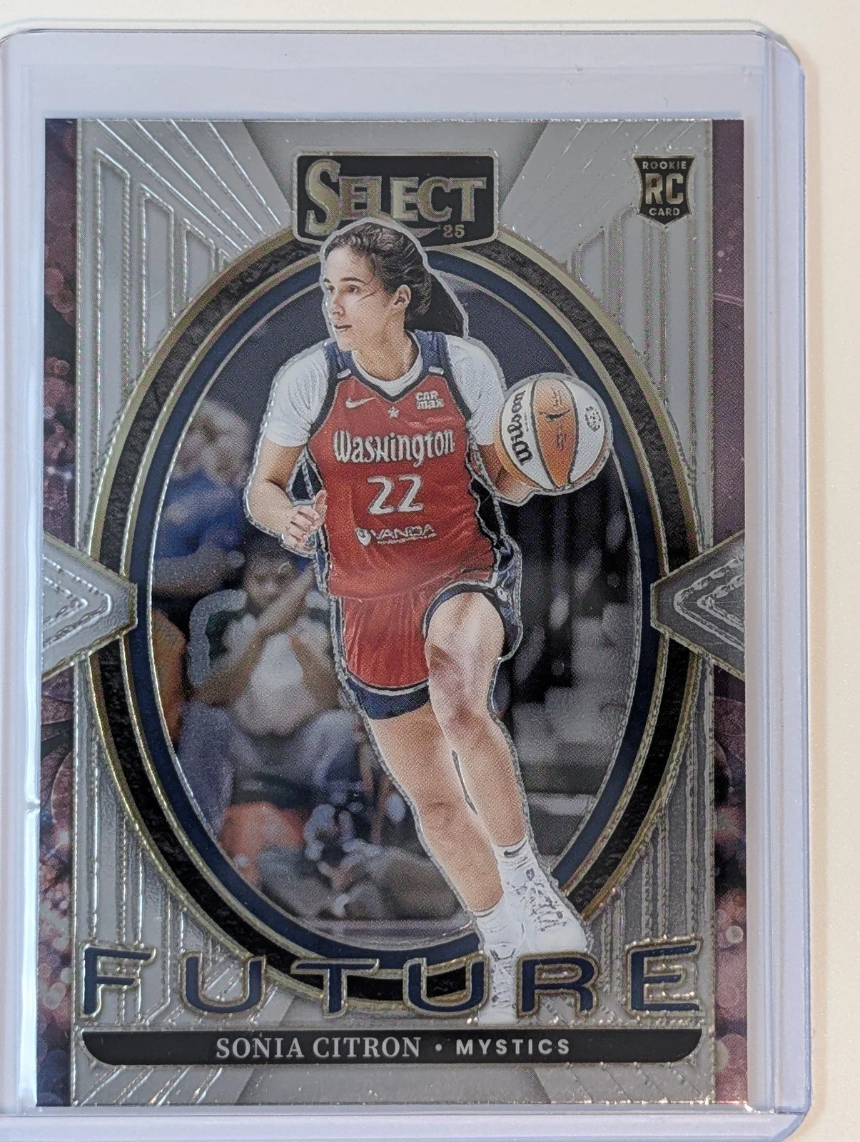 Front of 2025 Panini Select WNBA #17 Sonia Citron Select Future RC