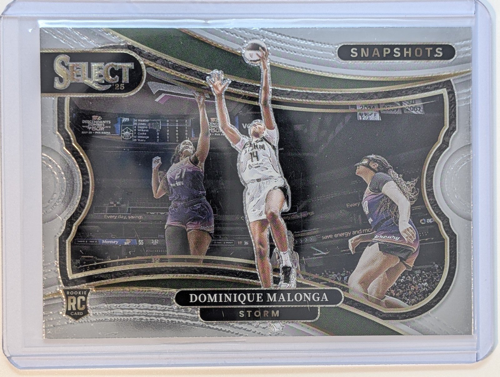 Front of 2025 Panini Select WNBA #17 Dominique Malonga Snapshots