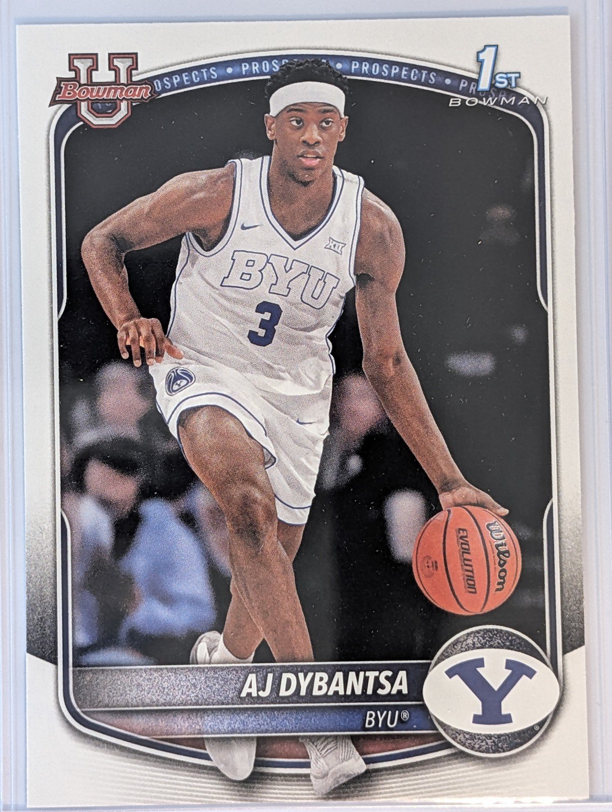 Front of 2025-26 Bowman #BPP-1 AJ Dybantsa Prospects #1 Draft Pick