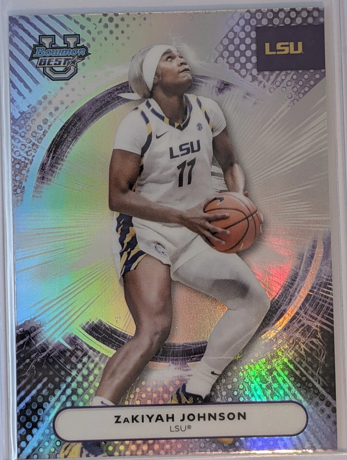Front of #81 Zakiyah Johnson Bowman Best Refractor