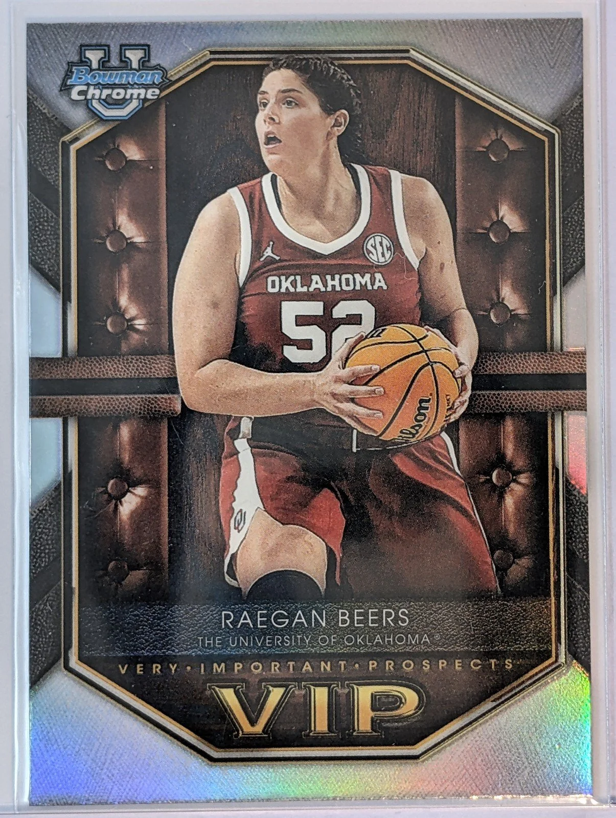 Front of 2025-26 Bowman #VIP-7 Raegan Beers Very Important Prospects Refractors