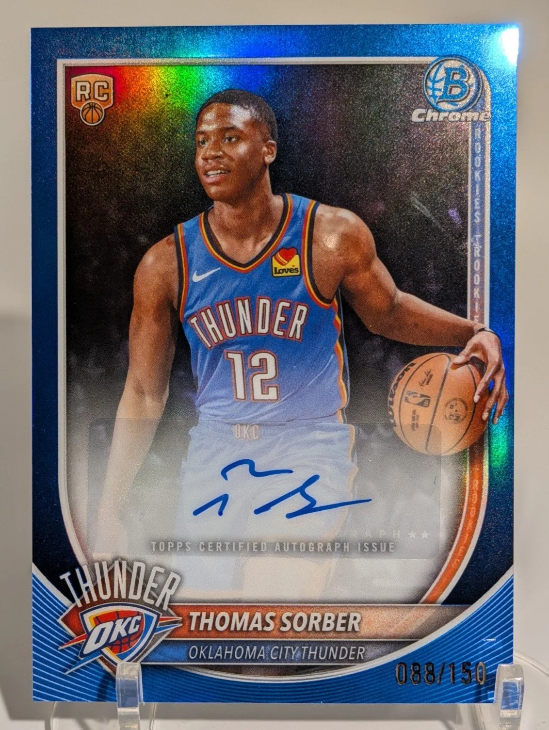 2025-26 Bowman #BCA-TS Thomas Sorber Chrome Autographs Blue Refractor #/150 - photo 2