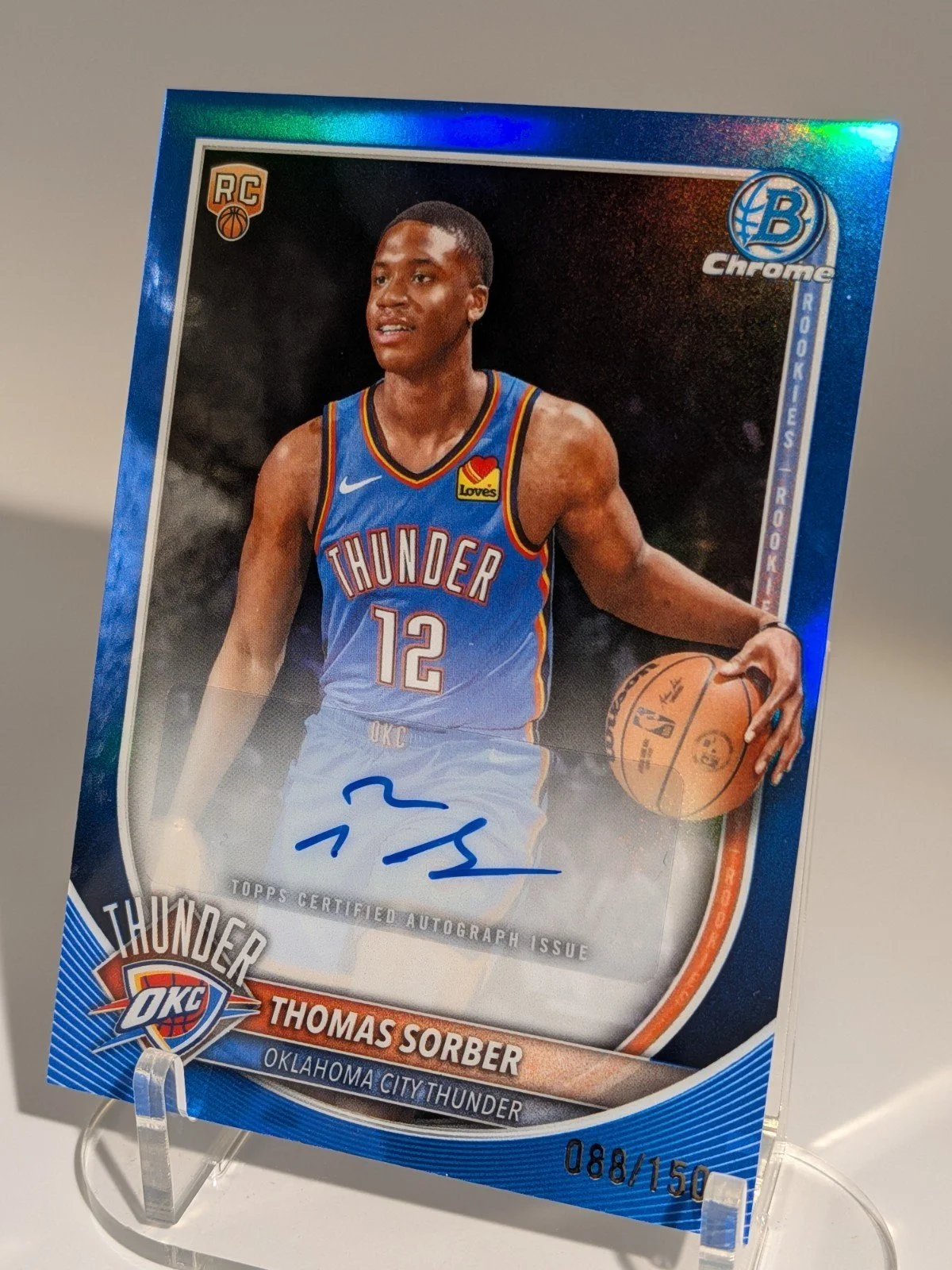 2025-26 Bowman #BCA-TS Thomas Sorber Chrome Autographs Blue Refractor #/150 - photo 3