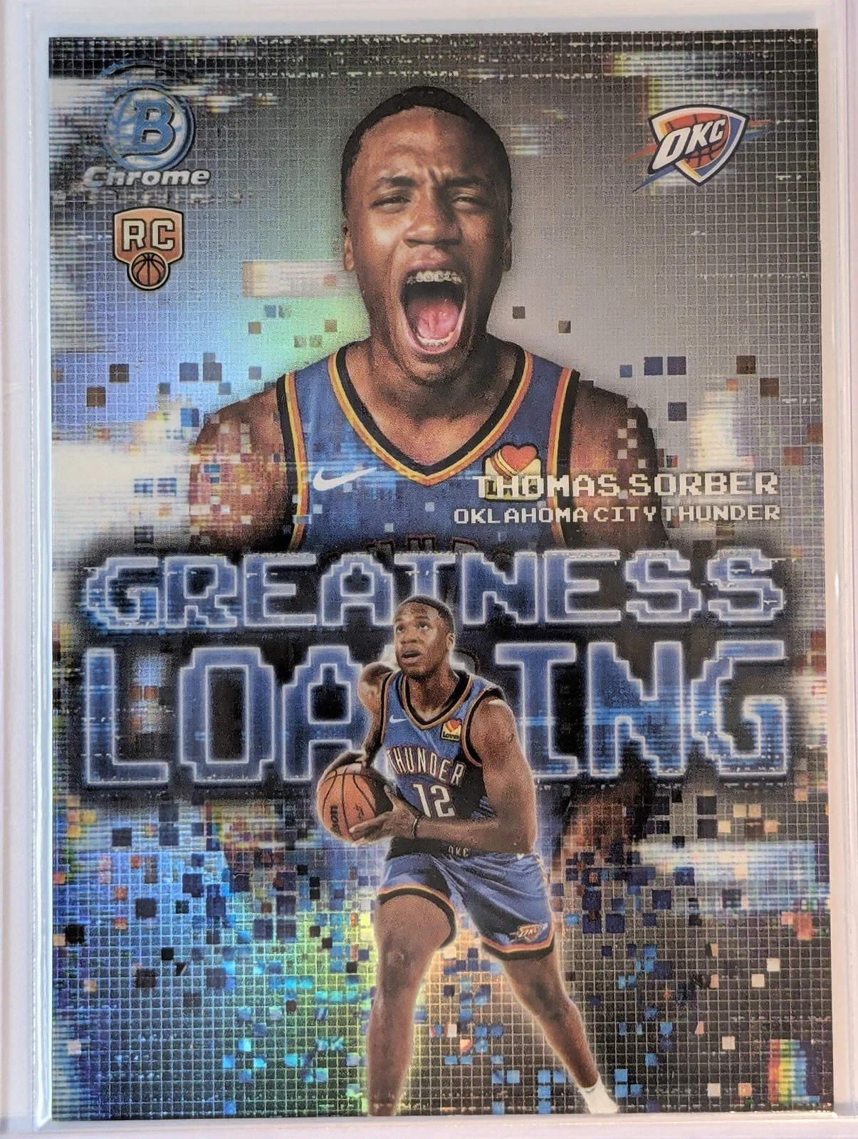 Front of 2025-26 Bowman Refractor #GL-15 Thomas Sorber Greatness Loading