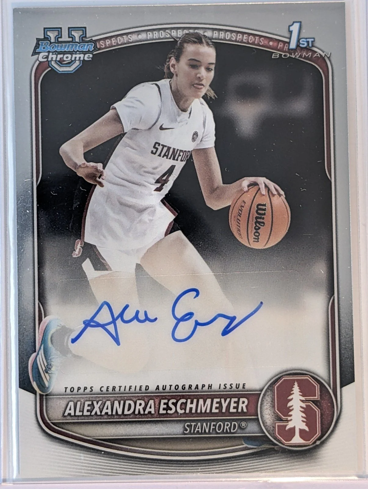 Front of 2025-26 Bowman #CPA-AS Alexandra Eschmeyer Chrome Prospect Autographs