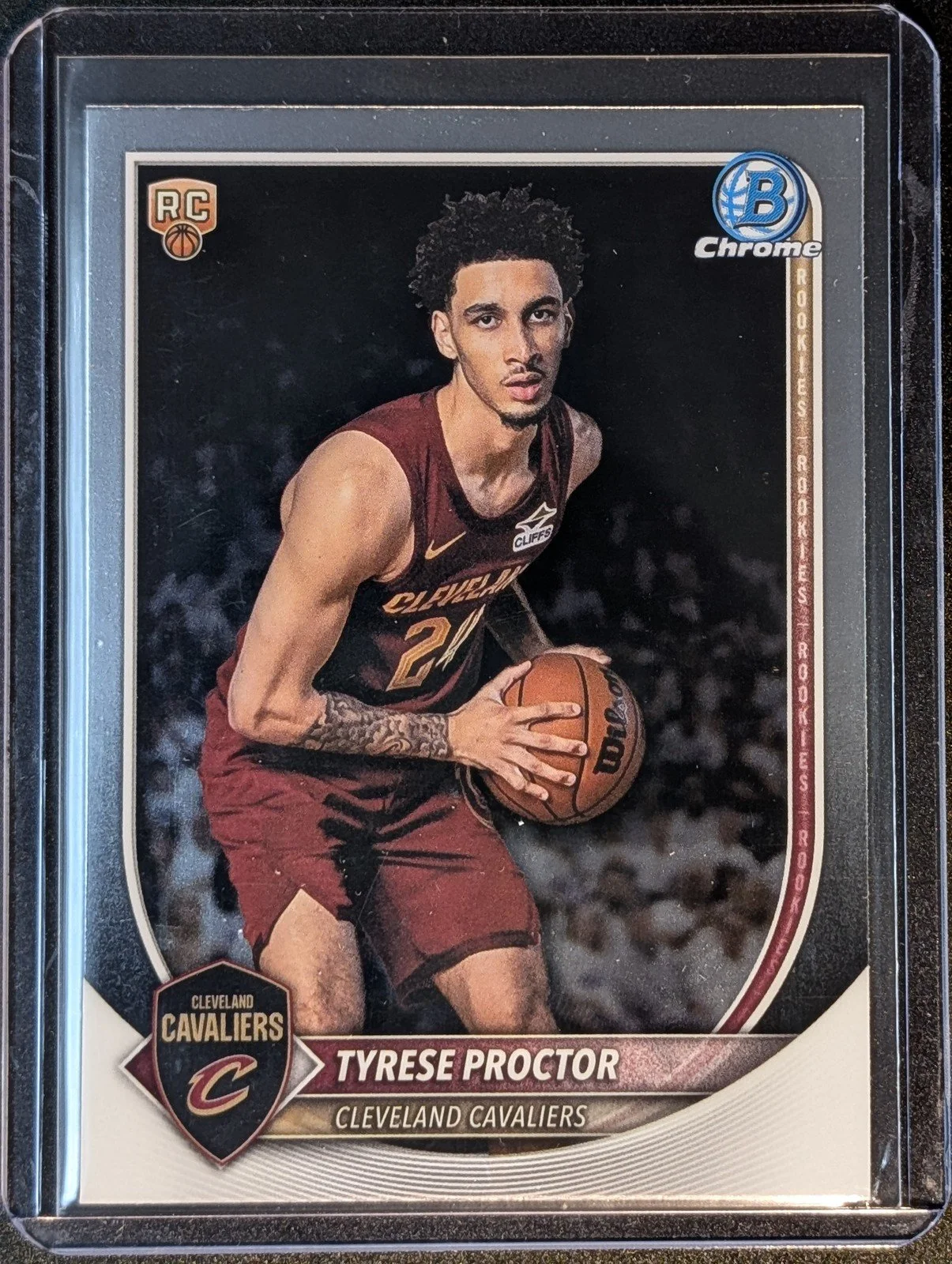Front of 2025-26 Bowman #BCV-55 Tyrese Proctor Chrome