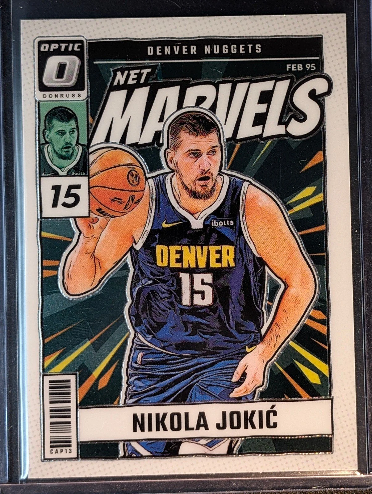 Front of 2024-25 Donruss Optic #21 Nikola Jokic Net Marvels