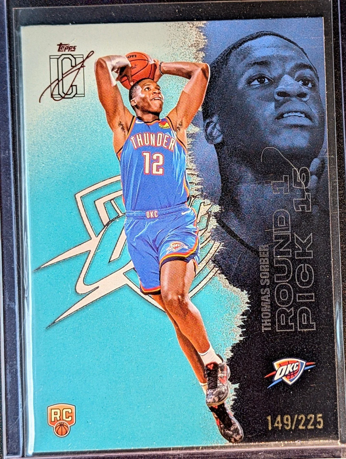 Front of 2025-26 Topps Signature Class #111 Thomas Sorber Teal #/225