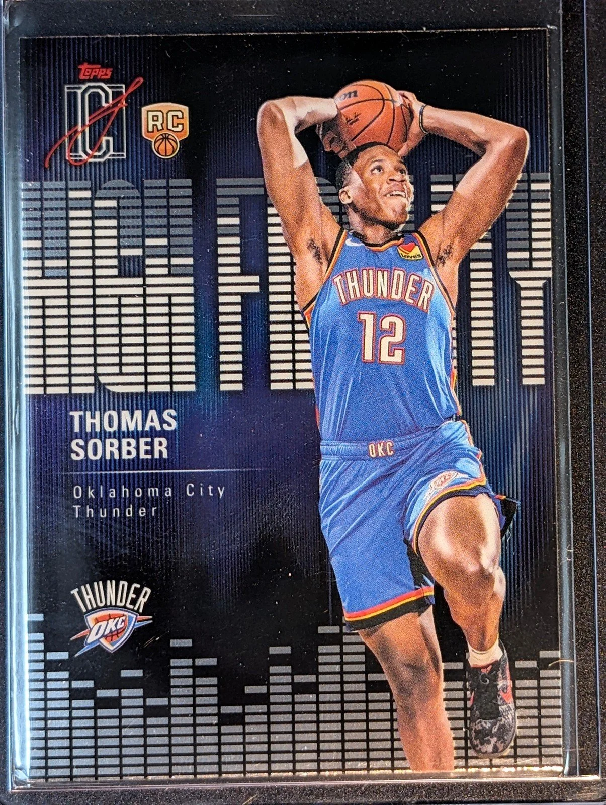Front of 2025-26 Topps Signature Class #HF-15 Thomas Sorber High Fidelity