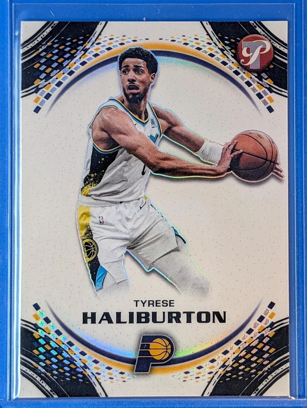 Front of 2025-26 Topps Pristine Basketball Tyrese Haliburton #34